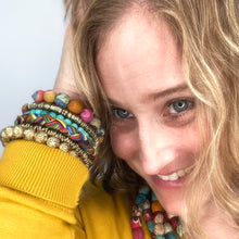 Load image into Gallery viewer, Kantha Mixed Media Spiral Bracelet