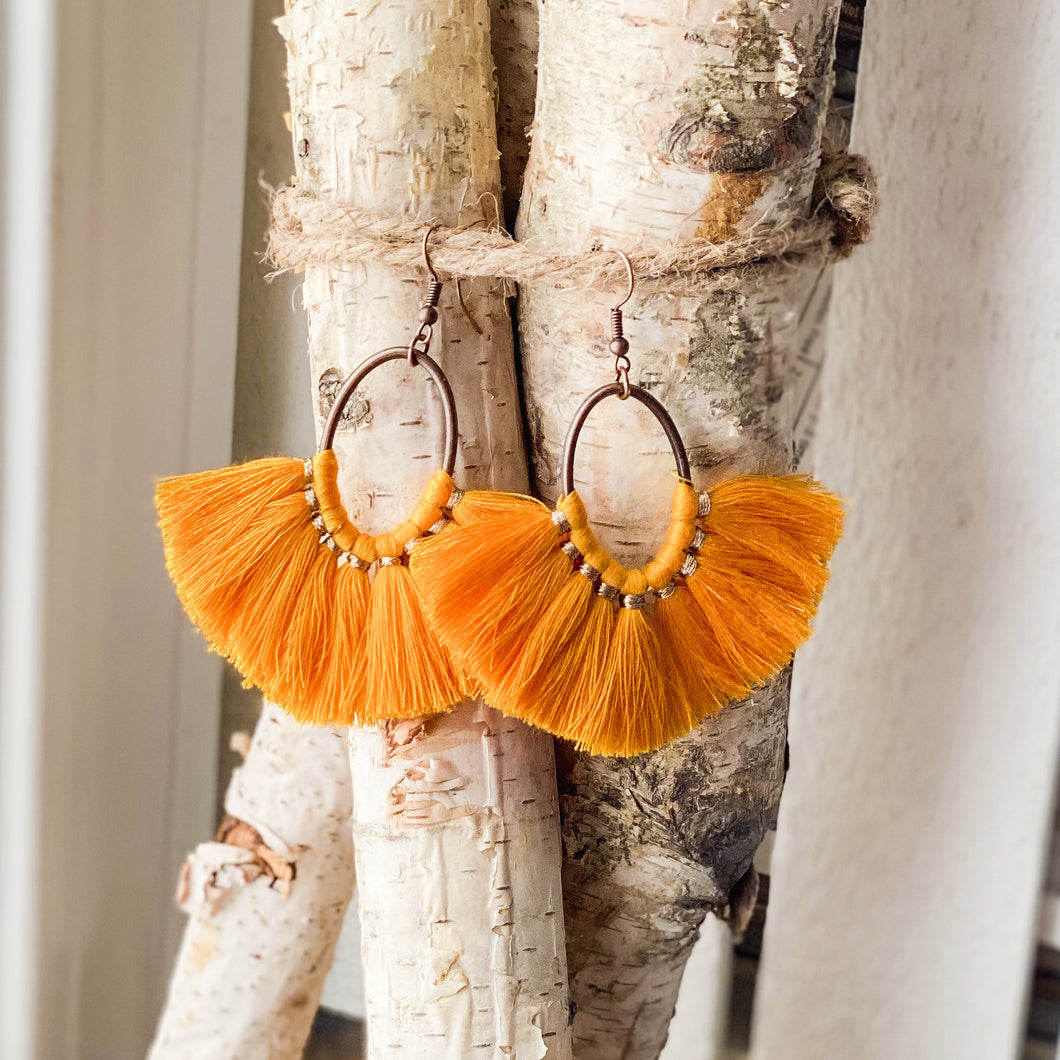 Yellow Tassel Earrings